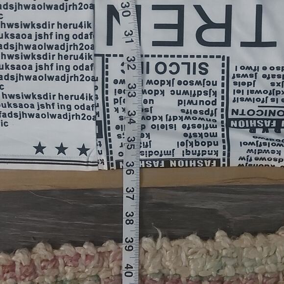 Long Sleeve Newsprint Dress XL Dopamine Boho Classic Retrogirl Glam Bodycon SATC - Picture 6 of 8